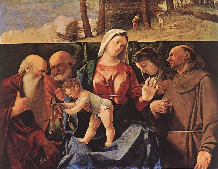 Lorenzo Lotto Madonna and Child with Saints oil painting image